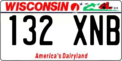 WI license plate 132XNB