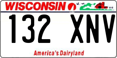 WI license plate 132XNV
