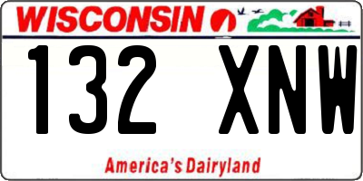 WI license plate 132XNW