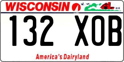 WI license plate 132XOB