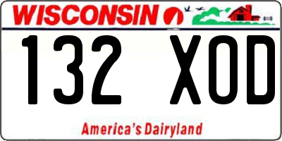 WI license plate 132XOD