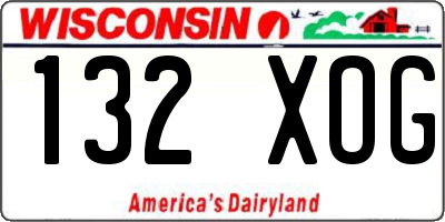 WI license plate 132XOG