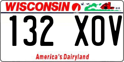 WI license plate 132XOV