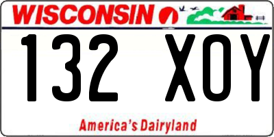 WI license plate 132XOY