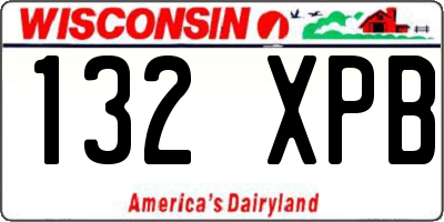 WI license plate 132XPB