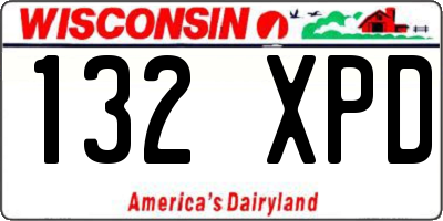 WI license plate 132XPD