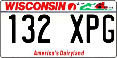 WI license plate 132XPG