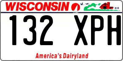 WI license plate 132XPH
