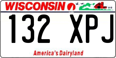 WI license plate 132XPJ