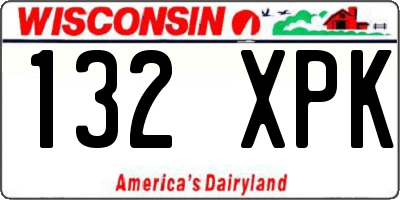 WI license plate 132XPK