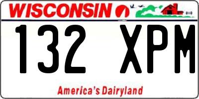 WI license plate 132XPM