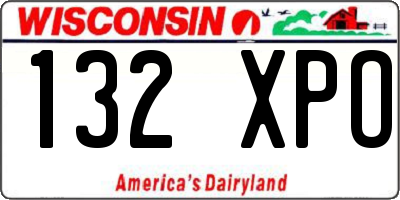 WI license plate 132XPO