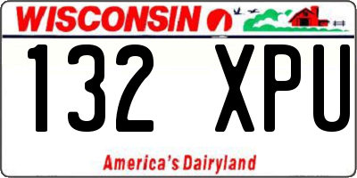 WI license plate 132XPU