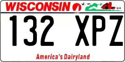 WI license plate 132XPZ