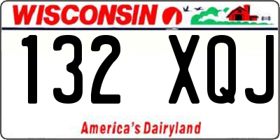 WI license plate 132XQJ