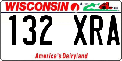 WI license plate 132XRA