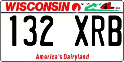 WI license plate 132XRB