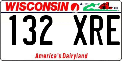 WI license plate 132XRE