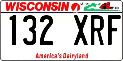 WI license plate 132XRF