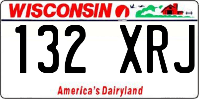 WI license plate 132XRJ