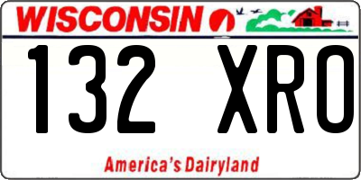WI license plate 132XRO