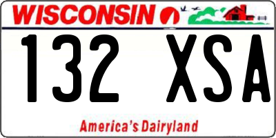 WI license plate 132XSA