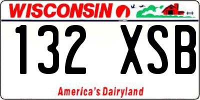 WI license plate 132XSB