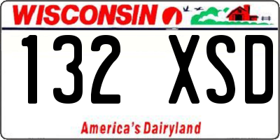 WI license plate 132XSD