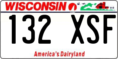 WI license plate 132XSF