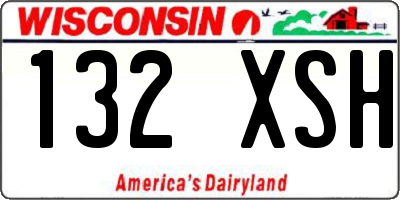 WI license plate 132XSH