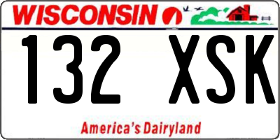WI license plate 132XSK