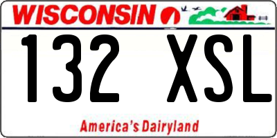WI license plate 132XSL
