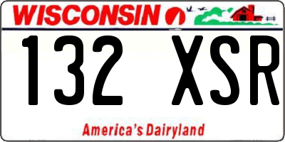 WI license plate 132XSR
