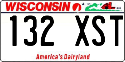 WI license plate 132XST