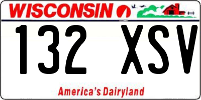 WI license plate 132XSV