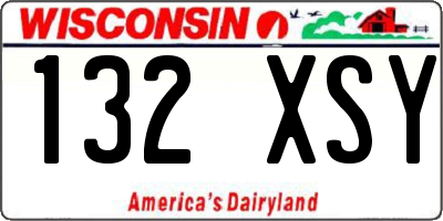 WI license plate 132XSY
