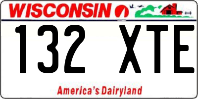 WI license plate 132XTE