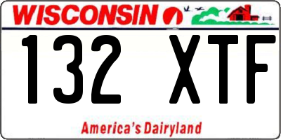 WI license plate 132XTF