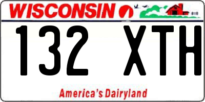 WI license plate 132XTH