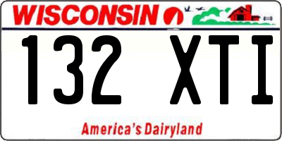 WI license plate 132XTI