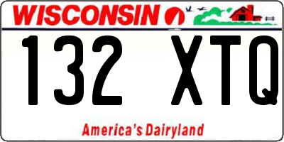 WI license plate 132XTQ