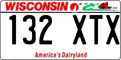 WI license plate 132XTX