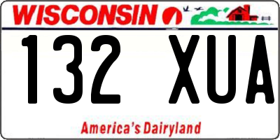 WI license plate 132XUA