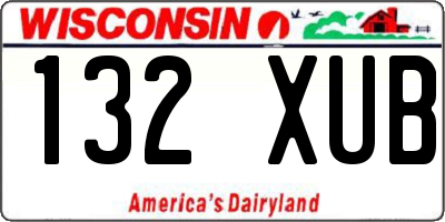 WI license plate 132XUB
