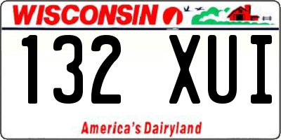 WI license plate 132XUI