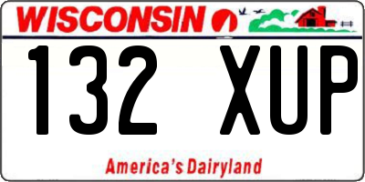 WI license plate 132XUP