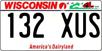 WI license plate 132XUS