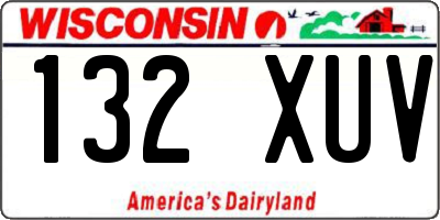 WI license plate 132XUV