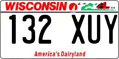 WI license plate 132XUY