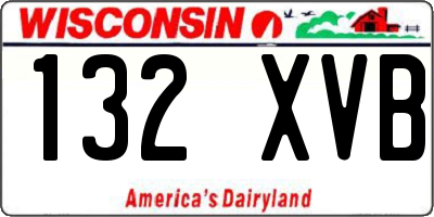 WI license plate 132XVB